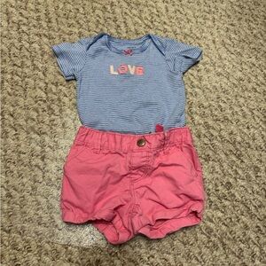 Carters bodysuit & old navy shorts bundle! Shorts: 18-24M & bodysuit: 18M